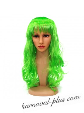 Карнавальный парик светло-зеленый с челкой